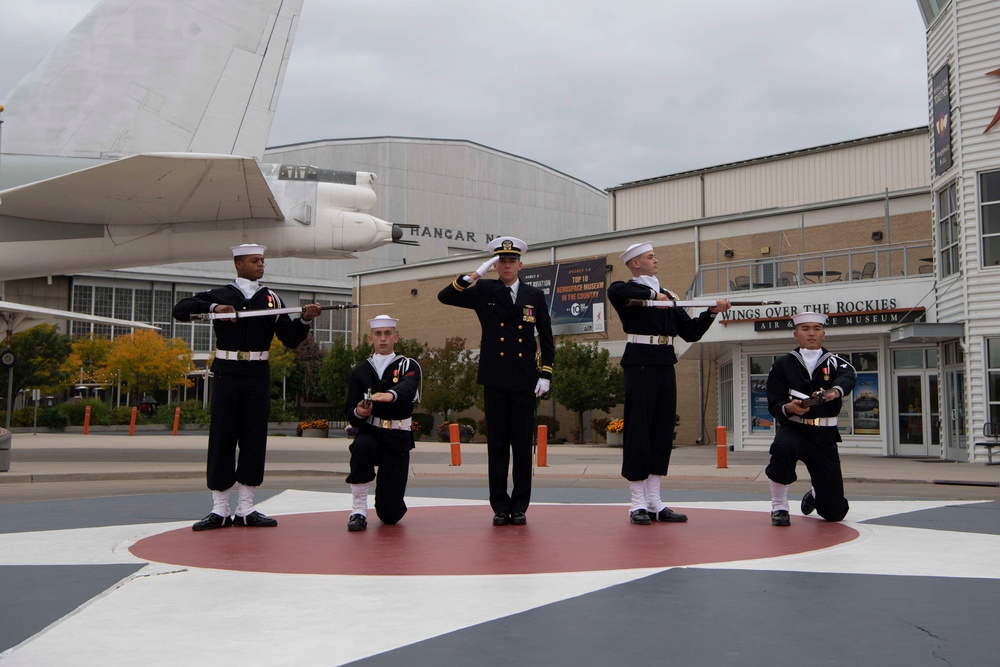 U.S. Navy Ceremonial Guard Performs At Air and Space Museum During Denver Navy Week