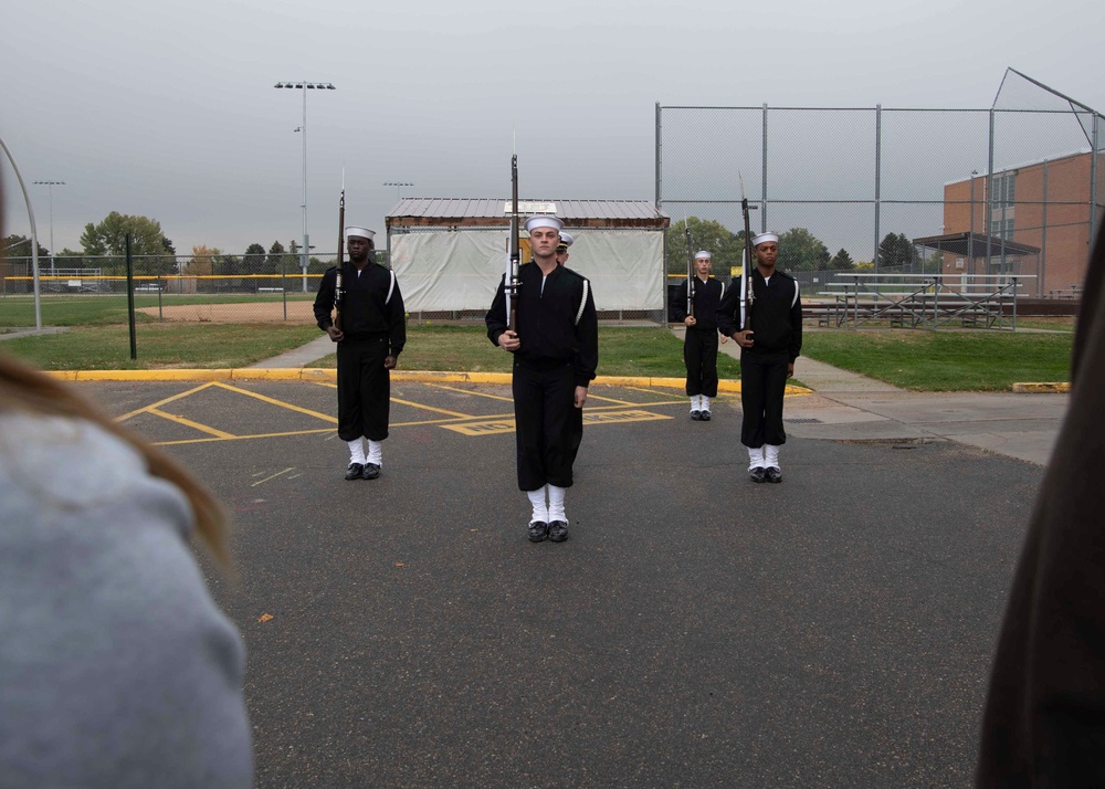 U.S. Navy Ceremonial Guard Sailors Visit High School Students During Denver Navy Week