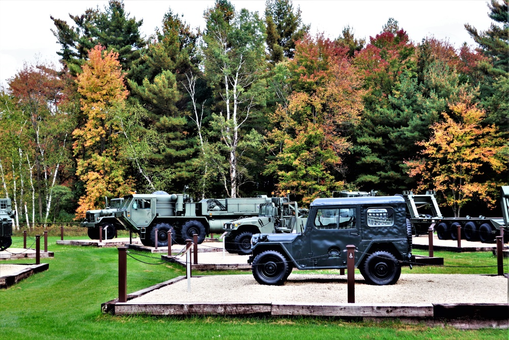 Fall colors at Fort McCoy's Equipment Park in historic Commemorative Area