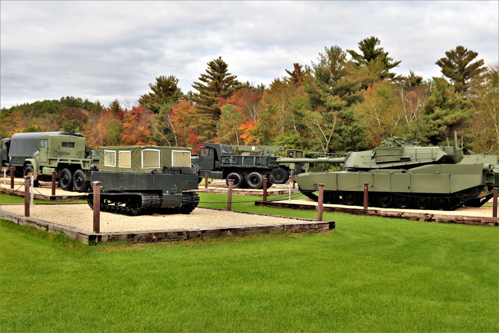 Fall colors at Fort McCoy's Equipment Park in historic Commemorative Area