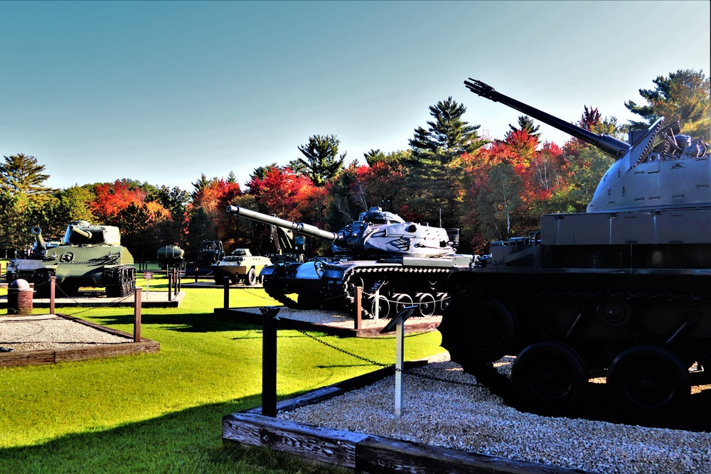 Fall colors at Fort McCoy's Equipment Park in historic Commemorative Area