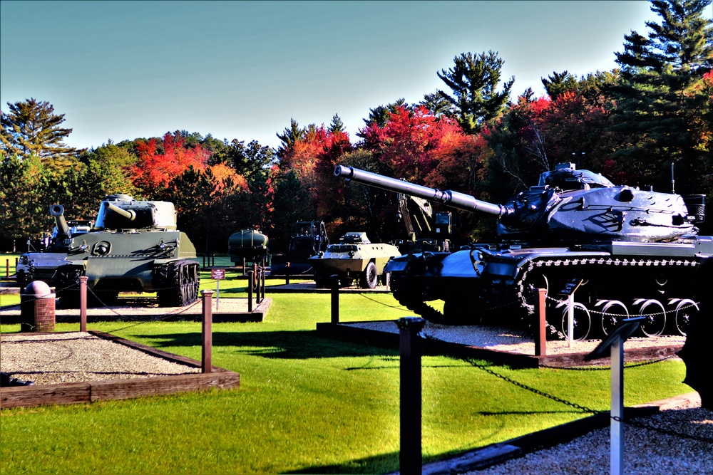 Fall colors at Fort McCoy's Equipment Park in historic Commemorative Area