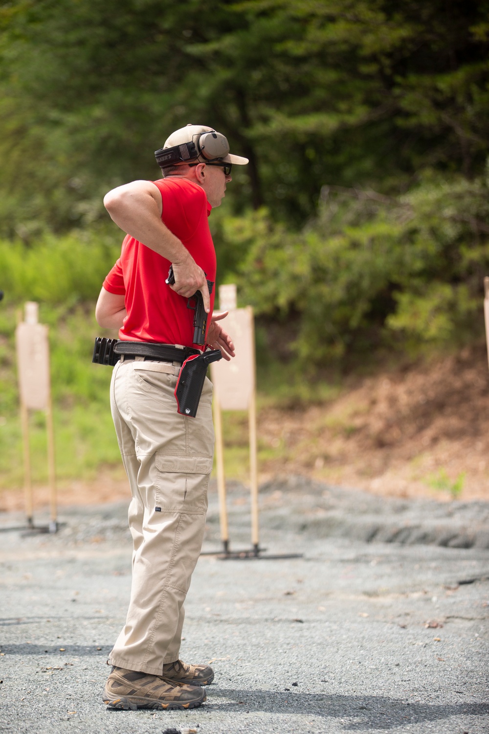 Marine Corps Reserve Action Shooting Team trains with the Marine Corps Action Shooting Team.