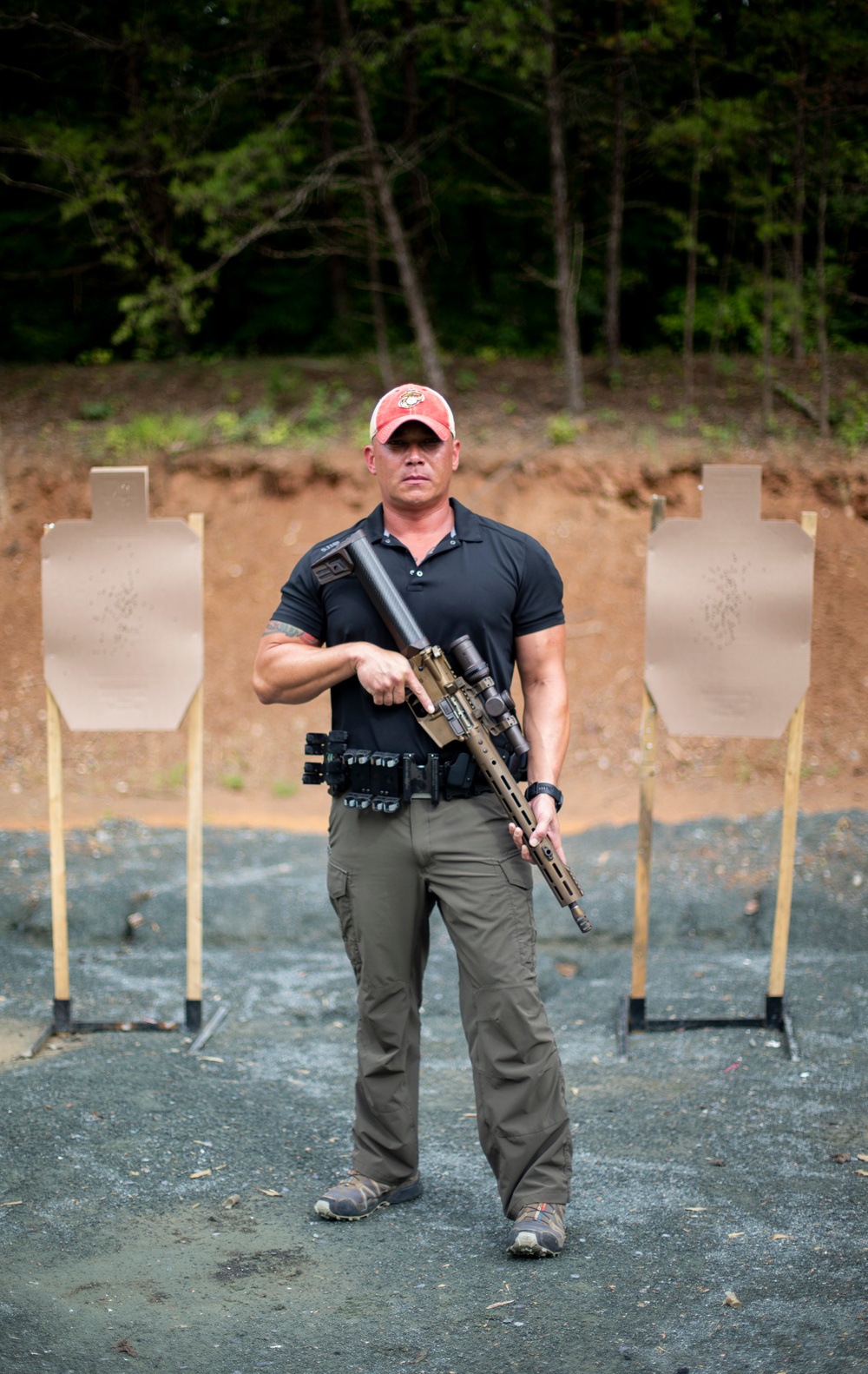 Marine Corps Reserve Action Shooting Team trains with the Marine Corps Action Shooting Team.