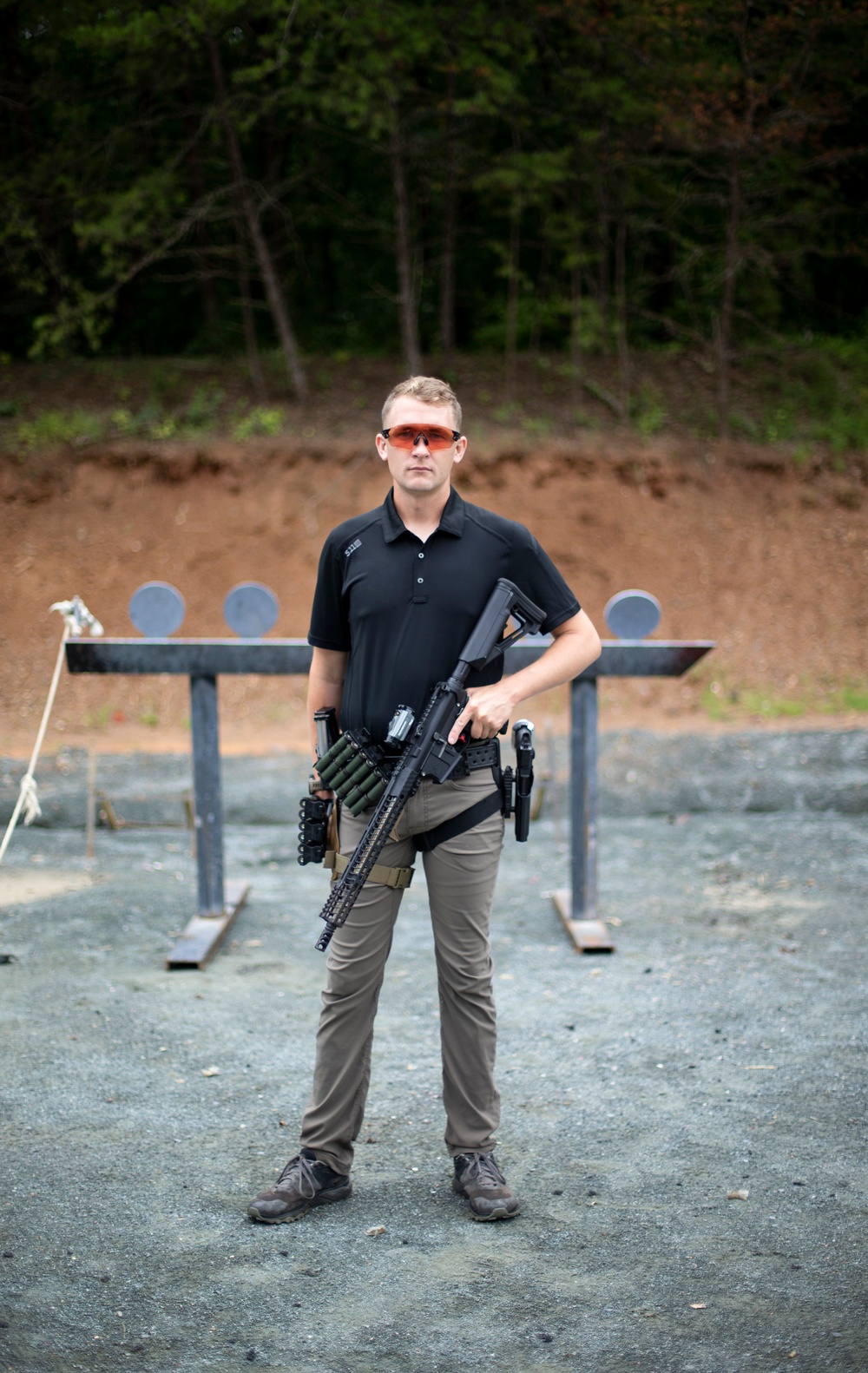 Marine Corps Reserve Action Shooting Team trains with the Marine Corps Action Shooting Team.