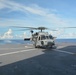 Helicopter Sea Combat Squadron (HSC) 25 lands on HMNZS Aotearoa to support a medical evacuation.