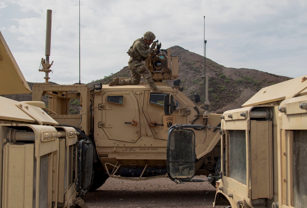 D Co., 1-102nd Infantry Regiment (Mountain) conducts mounted gunnery training