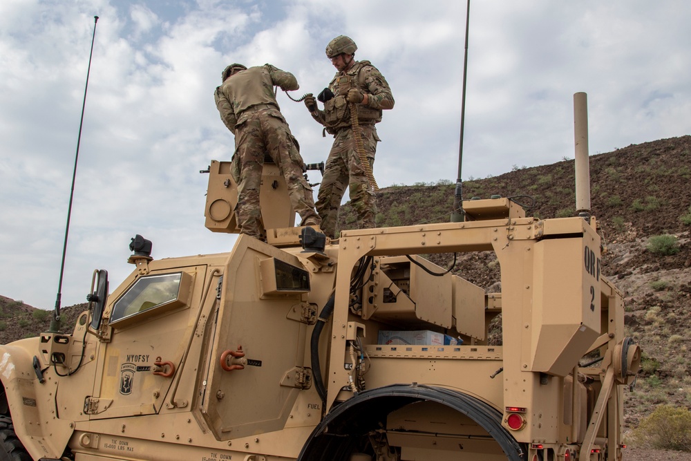 D Co., 1-102nd Infantry Regiment (Mountain) conducts mounted gunnery training