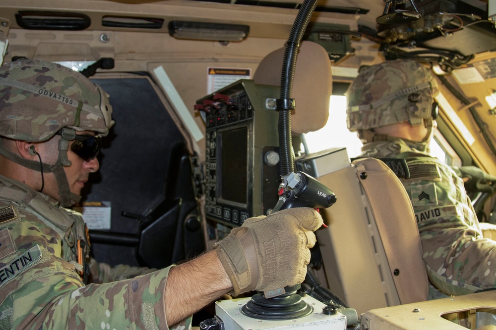 D Co., 1-102nd Infantry Regiment (Mountain) conducts mounted gunnery training