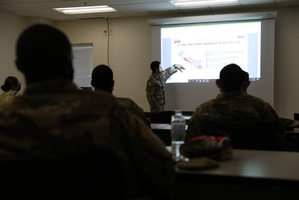 Alpha Company conducts Combat Lifesaver Course