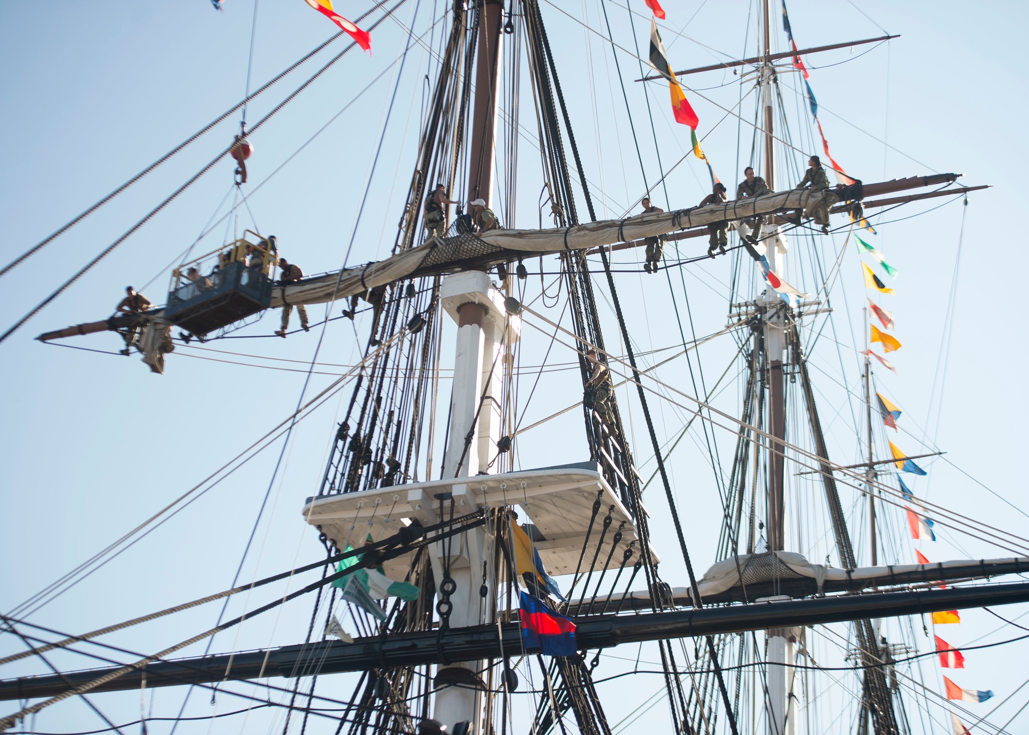 DVIDS - Images - USS Constitution Forward Top Sail [Image 1 of 3], image size:2000x1429