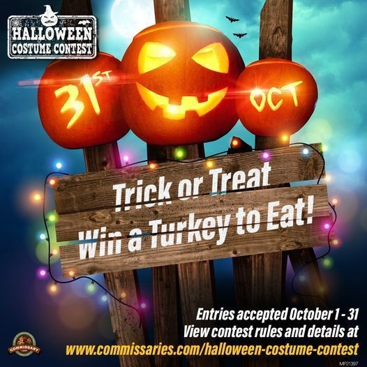 ‘Screaming’ for sweet deals: Commissary customers can use their benefit to save much on their Halloween candy, party supplies, or by entering a costume contest for a chance to win a turkey