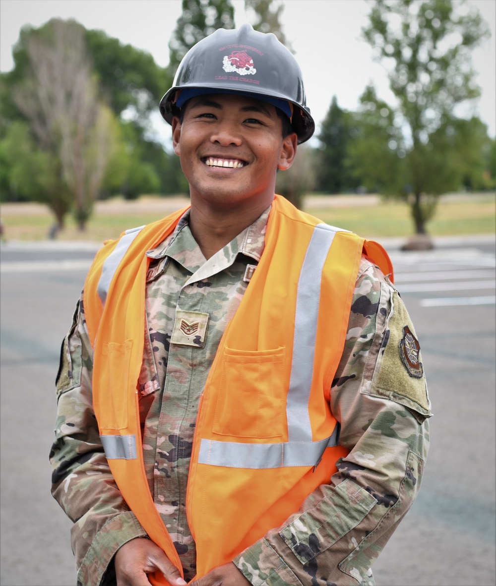 U.S. Air Force Staff Sgt. Allen Deproza while at work for the 92nd Civil Engineering Squadron