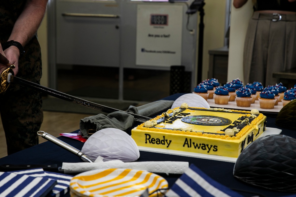 Sailors with 3d MLG celebrate the 246th Birthday of the U.S. Na