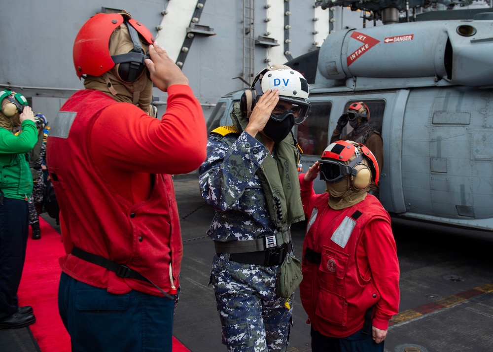 CNO, Indian Chief of Naval Staff Visit USS Carl Vinson (CVN 70) as part of MALABAR 21