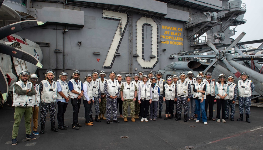 CNO, Indian Chief of Naval Staff Visit USS Carl Vinson (CVN 70) as part of MALABAR 21