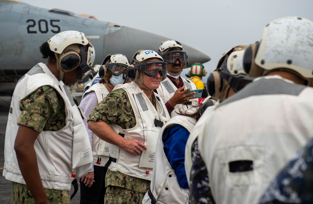 CNO, Indian Chief of Naval Staff Visit USS Carl Vinson (CVN 70) as part of MALABAR 21