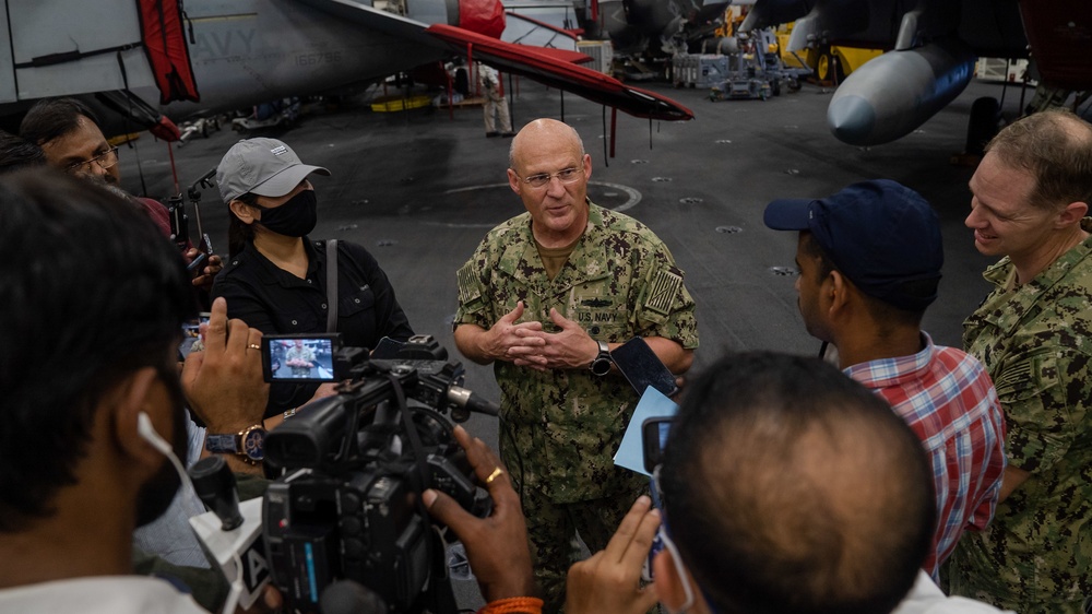 CNO, Indian Chief of Naval Staff Visit USS Carl Vinson (CVN 70) as part of MALABAR 21