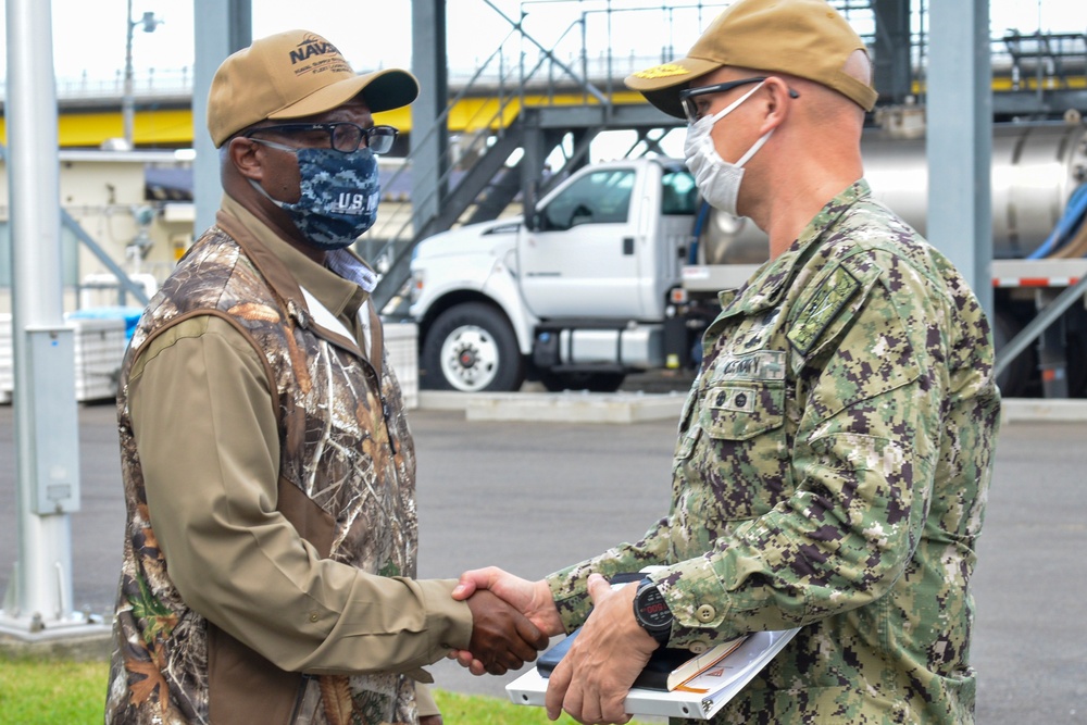 Rear Admiral Lahti Tours Hachinohe Fuel Terminal