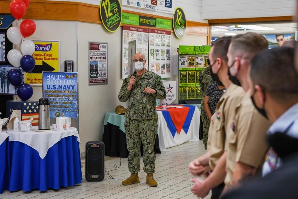 Rear Admiral Lahti Celebrates Navy Birthday With Misawa Sailors