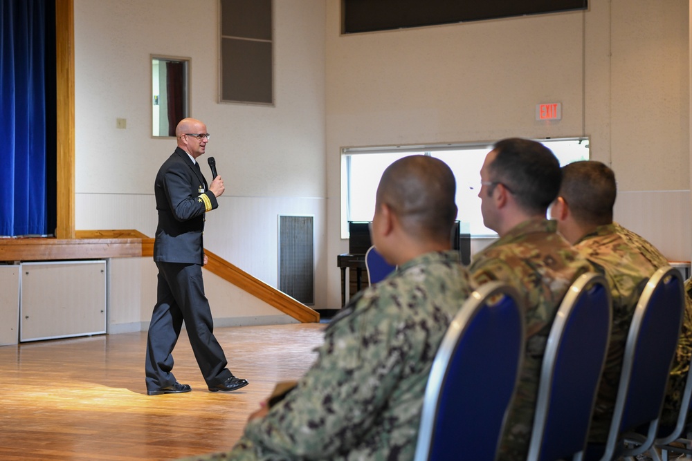 Rear Admiral Lahti Speaks With Misawa Sailors and Airmen