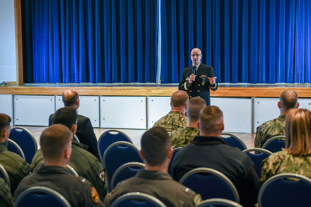 Rear Admiral Lahti Speaks With Misawa Sailors and Airmen