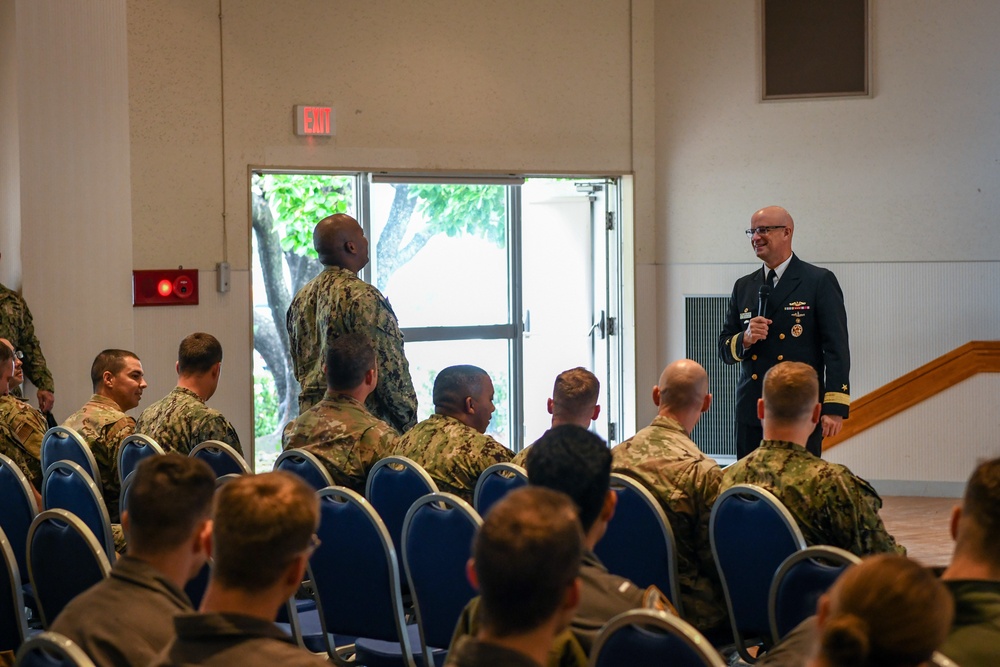 Rear Admiral Lahti Speaks With Misawa Sailors and Airmen