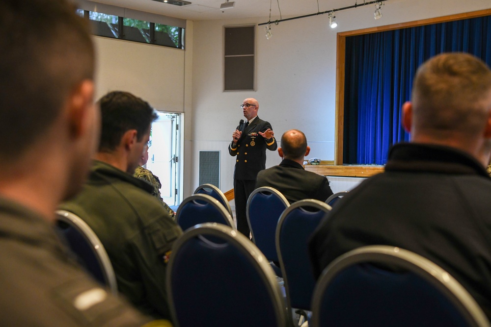 Rear Admiral Lahti Speaks With Misawa Sailors and Airmen