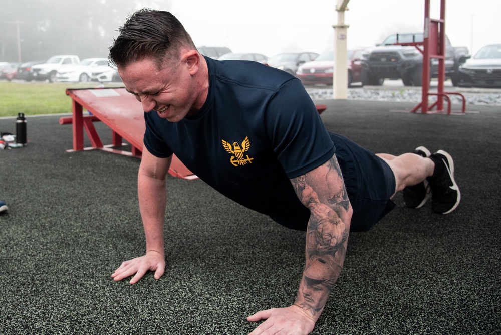 Cherry Point Sailors Conduct Physical Readiness Test