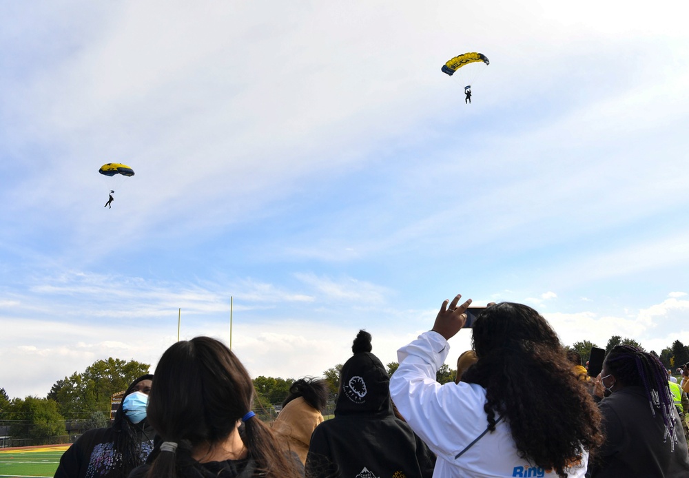 U.S. Navy Leap Frogs Perform at Thomas Jefferson High School