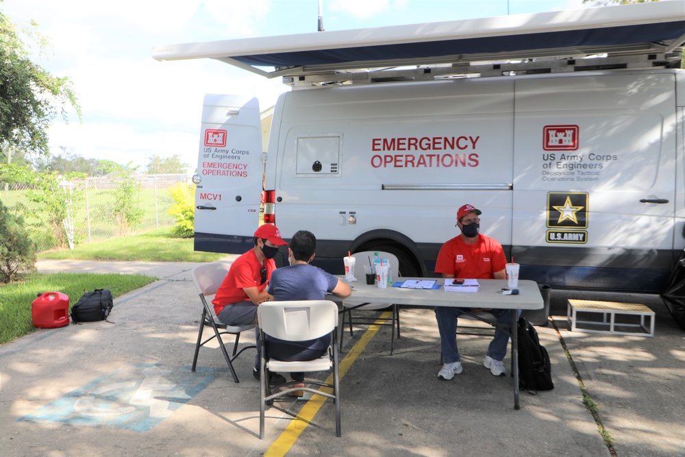 USACE offering Blue Roof signup at the Hispanic Apostolate in Metairie, Louisiana