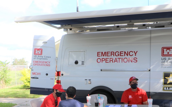 USACE offering Blue Roof signup at the Hispanic Apostolate in Metairie, Louisiana