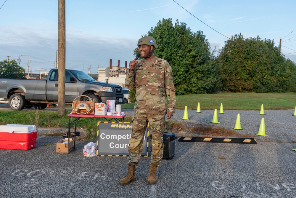 Col. Timothy E. Matthews, Commander of the U.S. Aberdeen Test Center, presents welcoming remarks at the start of ATC's 5th annual safety roadeo.