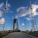 Atlas V rocket stands upright on launchpad for Lucy mission