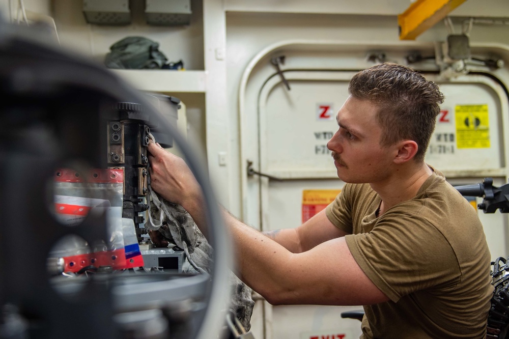 USS Carl Vinson (CVN 70) Sailors Conduct Weapon Maintenance in Bay of Bengal