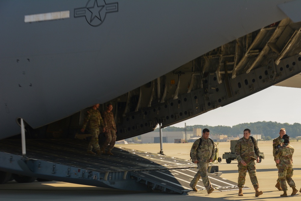 Flight carrying Air Force and Army leadership marks reopening of Pope Army Airfield