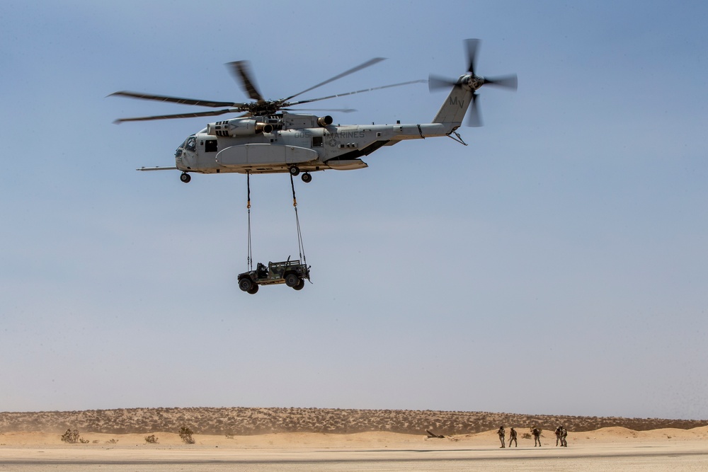 Marine Operational Test and Evaluation Squadron 1 flies the new Sikorsky CH-53K King Stallion
