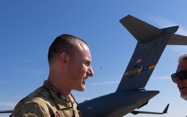 Flight carrying Air Force and Army leadership marks reopening of Pope Army Airfield