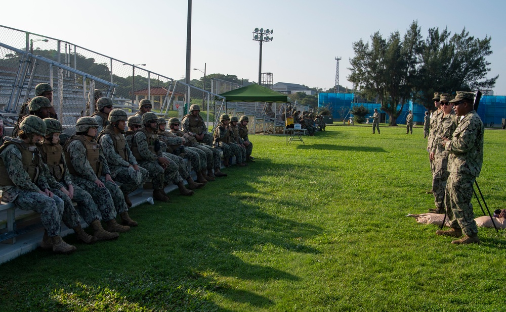 U.S. Navy Seabees with NMCB-5 hold tactical training onboard Camp Shields