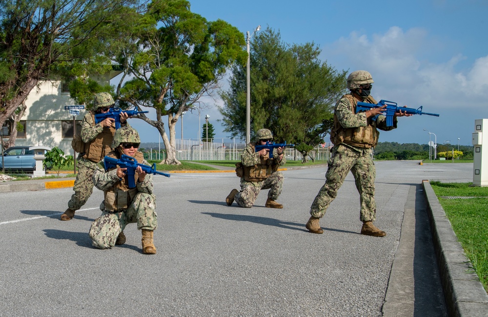 U.S. Navy Seabees with NMCB-5 hold tactical training onboard Camp Shields