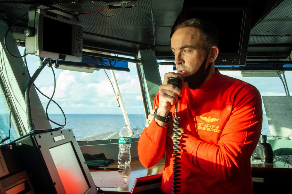 Truman is operating in the Atlantic Ocean in support of naval operations to maintain maritime stability and security in order to ensure access, deter aggression and defend U.S., allied and partner interests.