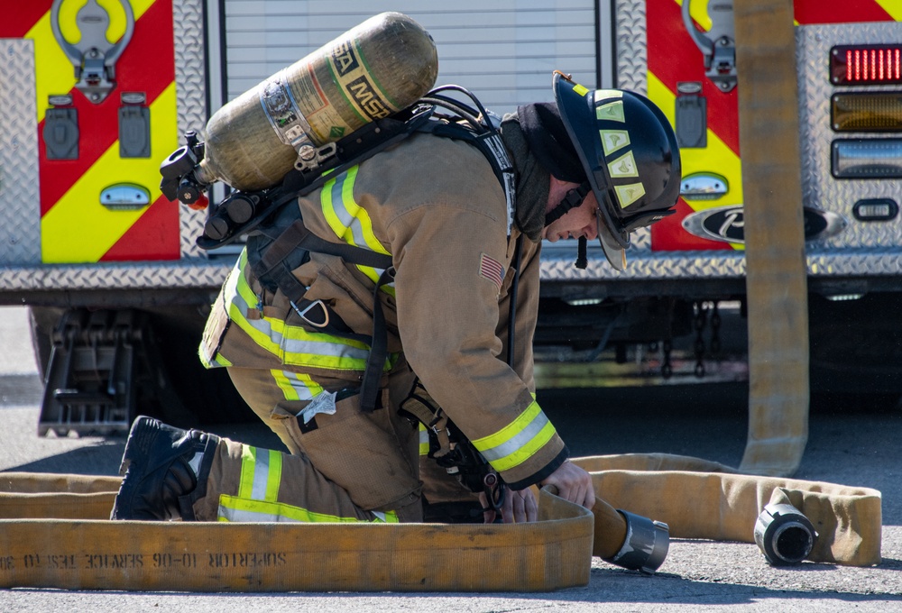 419th firefighters test rescue skills in blazing jet