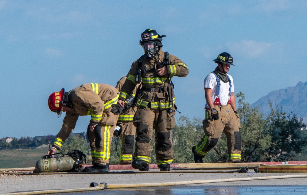 419th firefighters test rescue skills in blazing jet