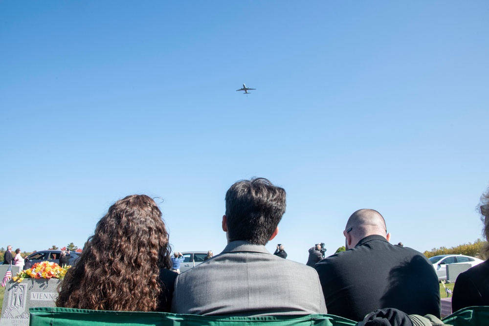 97 AMW honors fallen WWII Airman with KC-46 flyover
