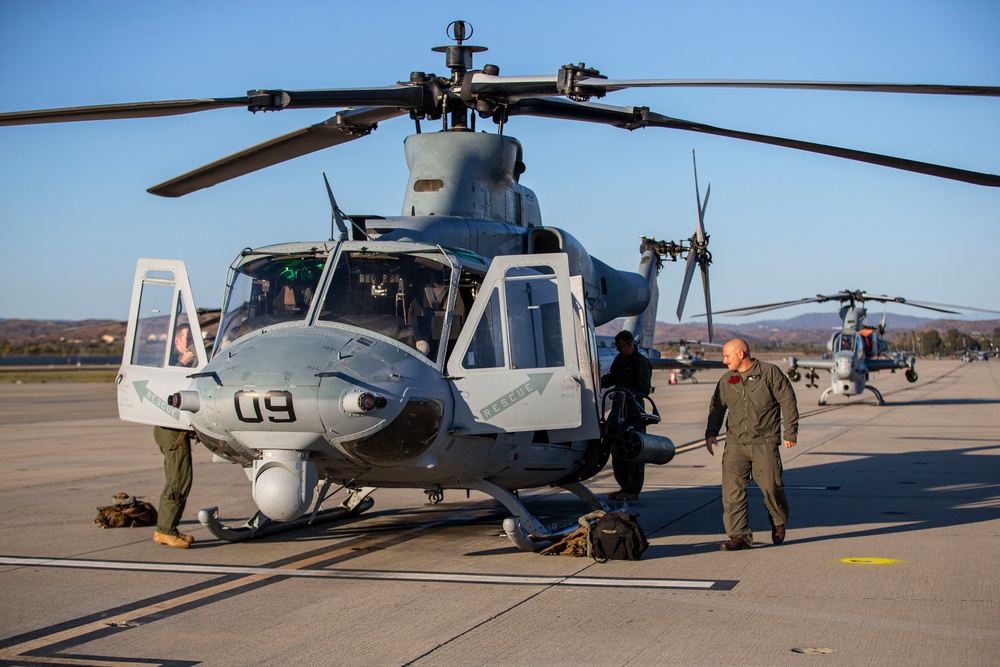 HMLA-775 flies over Camp Pendleton