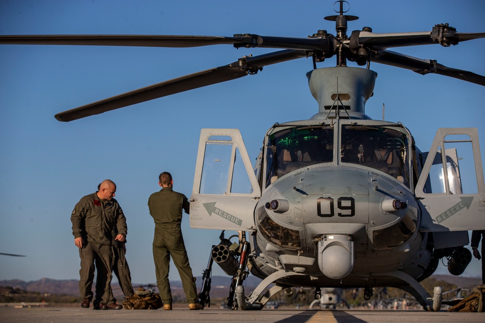 HMLA-775 flies over Camp Pendleton