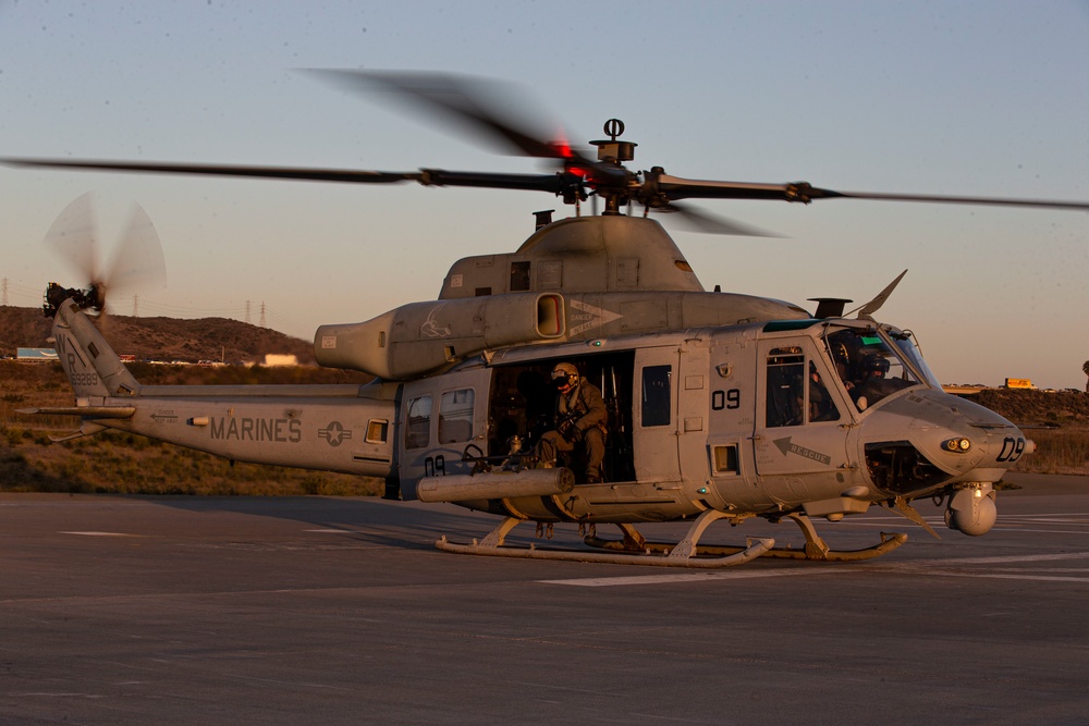 HMLA-775 flies over Camp Pendleton