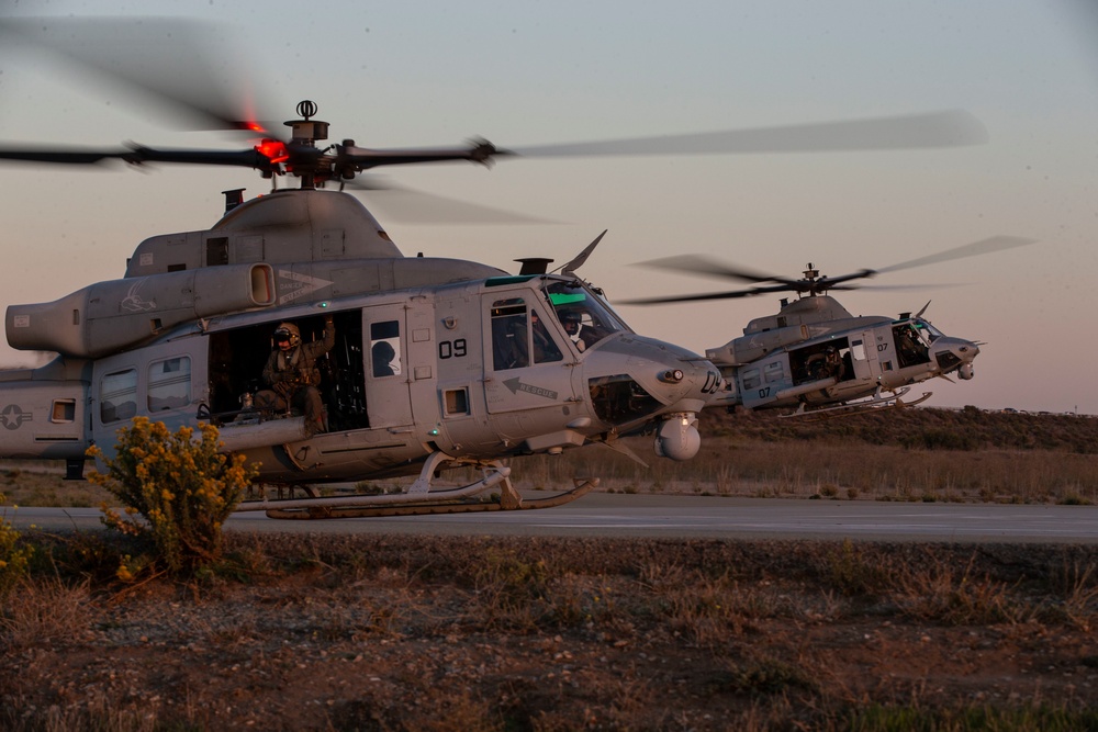 HMLA-775 flies over Camp Pendleton