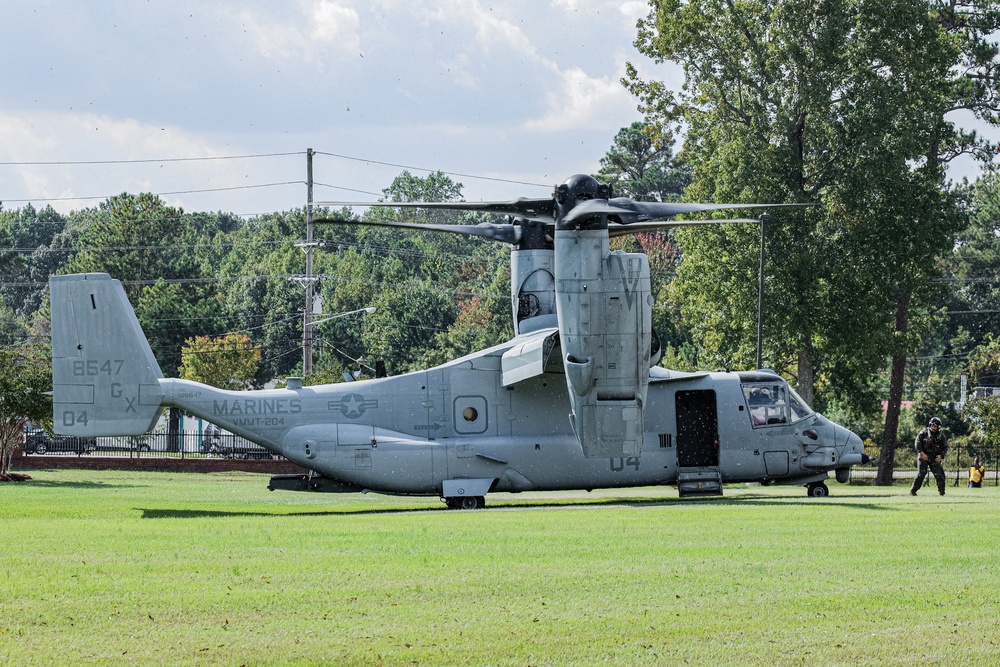 Historical osprey landing at ECSU during career fair
