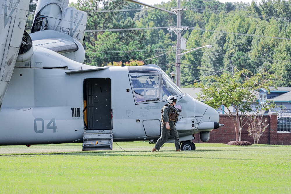 Historical osprey landing at ECSU during career fair